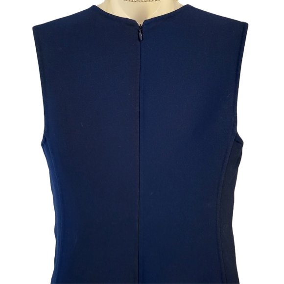 Calvin Klein Collection Hi-Neck Royal Blue Midi Business Dress w/pockets in sz 8 - Picture 5 of 9